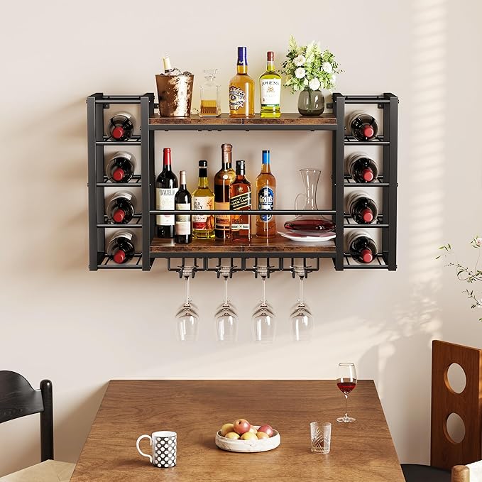 Homeiju Wall Mount Wine Rack 40 (31.9" W x 9.8" D x 19.7" H)