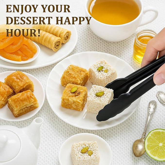 40 Pcs Plastic Tongs for Serving Bulk, 9 Inch Plastic Serving Tong Disposable, Black Kitchen Utensils Heavy Duty Salad Tongs for Food, Buffets, BBQ, Kitchen, Catering, Events and Parties