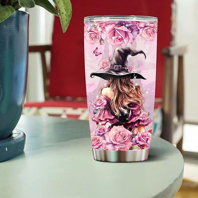 WONWIX Personalized Witch Gift for Women, Girls, Wife, Daughter Insulated Stainless Steel Coffee Cup Mug Water Bottle Tumbler Gifts for Witches Lovers, Birthdays, Christmas, Mother's Day, Valentine