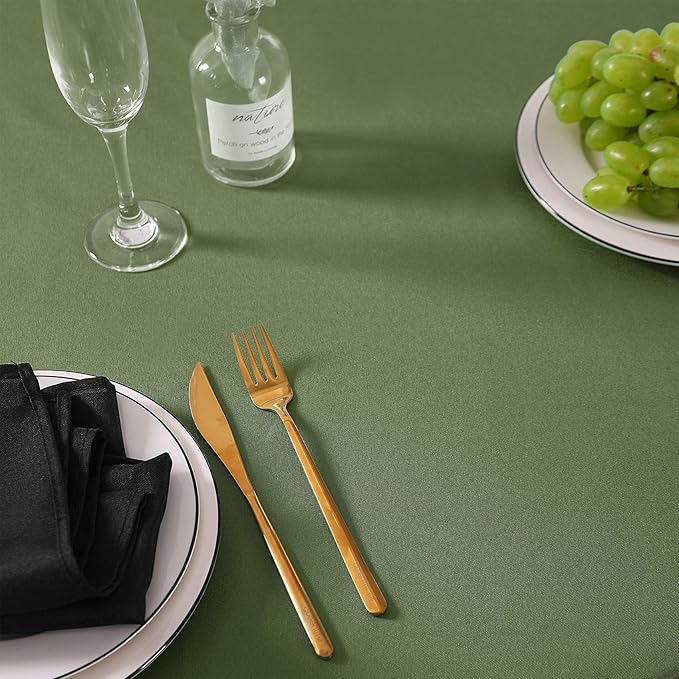 90 inch Round Tablecloth Washable Polyester Table Cloth Decorative Table Cover for Wedding Party Dining Banquet（90 inch,Willow）…