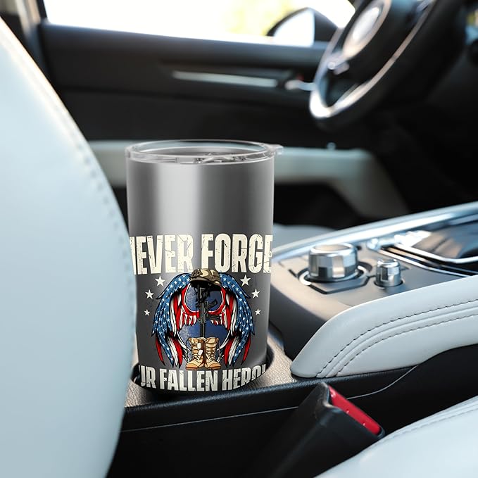 Neve Forget Our Fallen Heroes - Patriotic Memorial Day Stainless Steel Insulated Tumbler