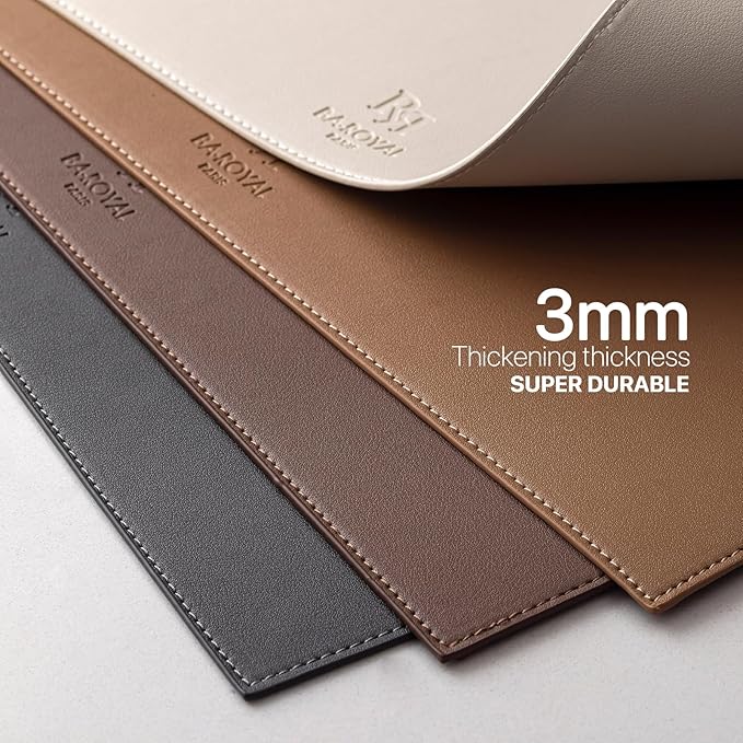 Baroyal Faux Leather Placemats Set of 4 Vinyl Washable Wipeable Table Mats for Kitchen Dining Table Heat Resistant Waterproof Modern Indoor/Outdoor Placemats Non-Slip Easy Clean Place Mats (Chocolat)