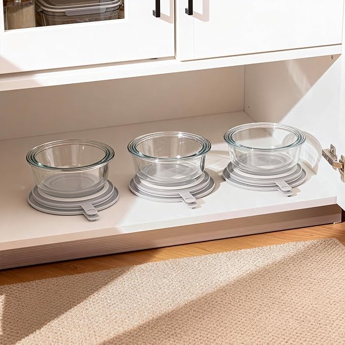 Glass Food Containers with Glass Lid (Grey-6RJ)