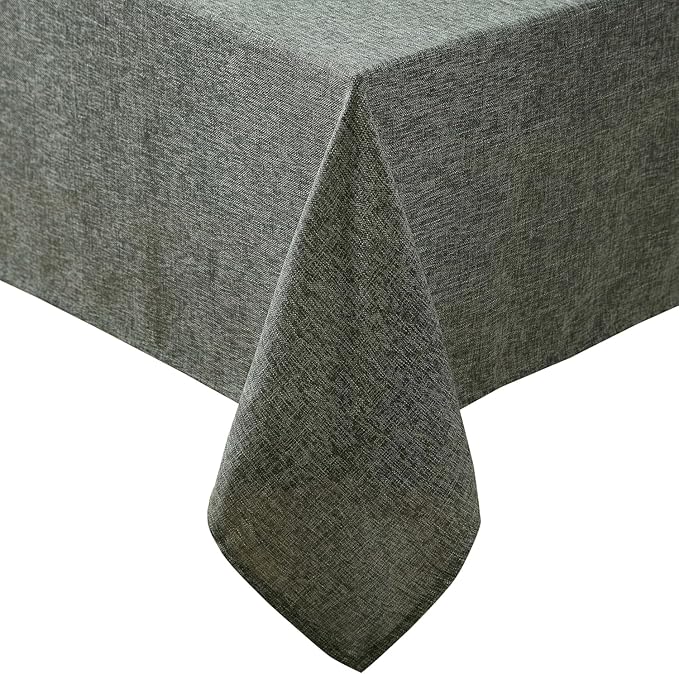 Laura Ashley Harper Luxuriously Smooth Fabric Tablecloth for Formal or Casual Dining, Holiday, Banquet, Wedding or Party, 60" x 144", Olive