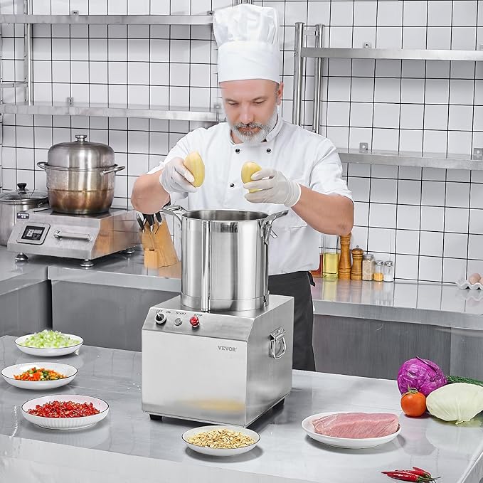 VEVOR Food Processor & Vegetable Chopper, 10.6 Quart Food-Grade Stainless Steel Food Processor Chopper with 2 Extra S-Curve Blades, Idea for Chopping Vegetables, Fruit, Grains, Nuts