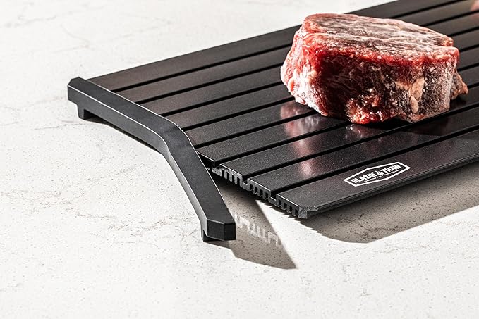BLAZIN' THAW Defrosting Tray for Frozen Meat | 16" Family-Size | Aluminium Plate for Thawing Frozen Food | Natural Thawing Process | No Microwaves, No Cold/Warm Water Required |