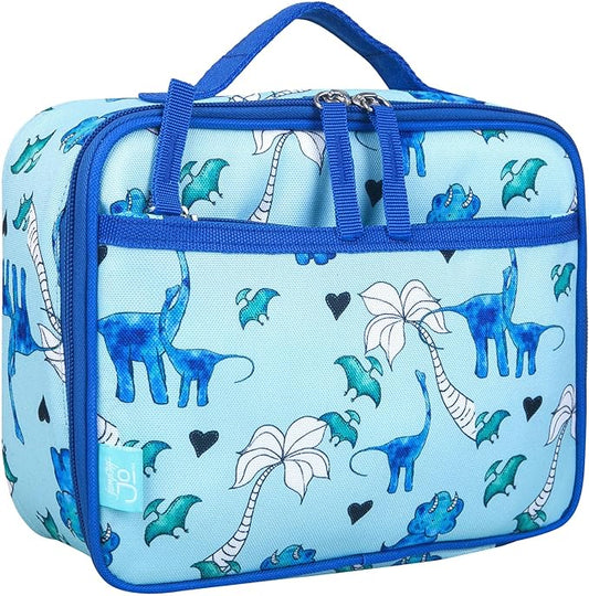 Wildkin JumpOff Jo Insulated Lunch Box ??Durable, Reusable for Kids ??Blue Dino