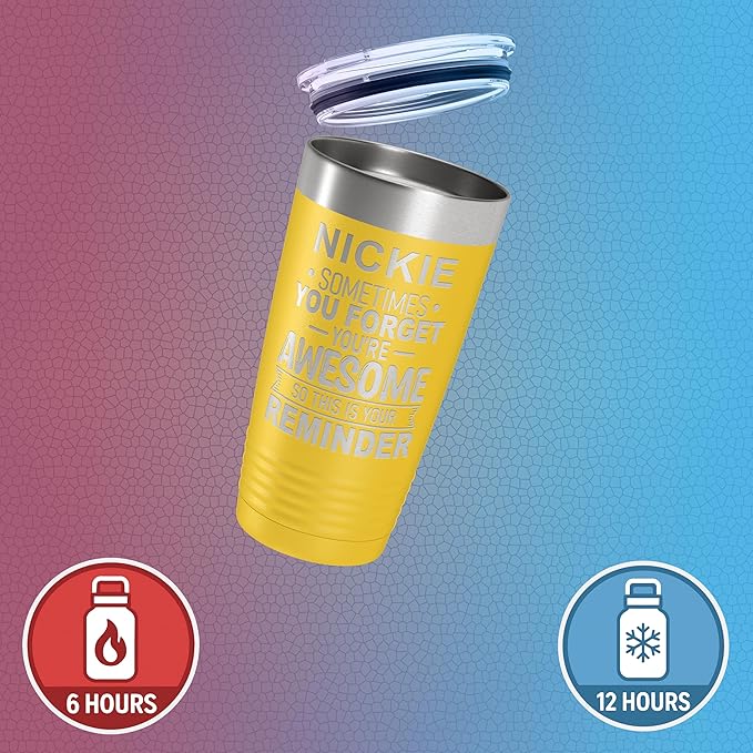 Personalized Inspirational Tumbler, Inspirational Gifts for Men Dad Father Wife Sister Women, Custom Birthday For Him Her, Customized You?셱e Awesome Tumbler, Teacher Coworker Gifts 20oz Yellow