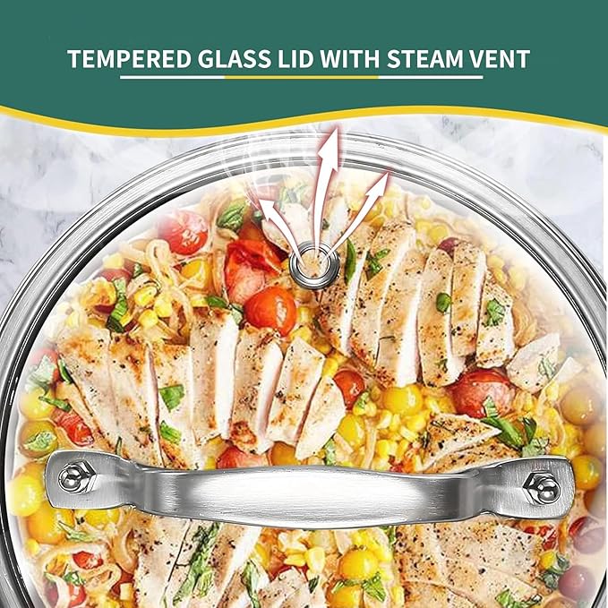 DELARLO Full Clad Tri-Ply Stainless Steel Saucepan 2.5QT, All Stove Safe 600??Lids 300??, Medium Sauce Pan with Lid, Non Stick Sauce Pan, Fast & Even Heat, Steel Pot with Lid, Energy Saving,2-1/2 QT