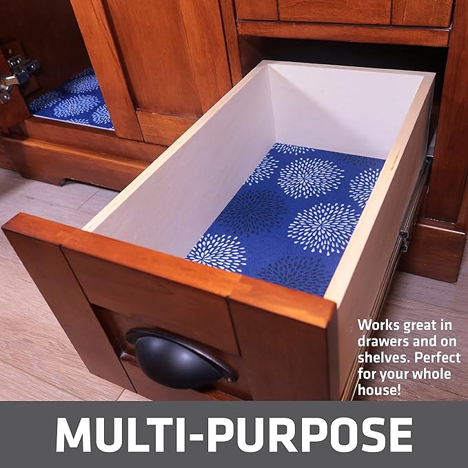 Drymate Premium XL Under Sink Mat, Waterproof Cabinet Protection Mats for Kitchen & Bathroom, Absorbent Shelf Liners, Slip-Resistant, Non-Adhesive, Machine Washable (USA Made)(24?쓝59??(GoodBlue)