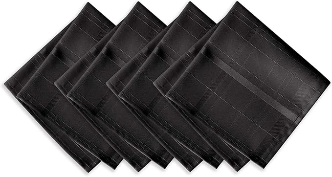 Newbridge 60 x 84 Inch Rectangle Fabric Tablecloth, Elegance Plaid, 100% Polyester, No Iron Soil Resistant Dining Room, Party and Banquet Table Cover, Solid Textured, Black