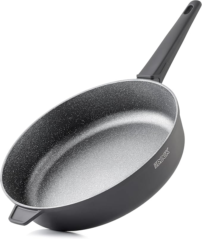 THE ROCK SOHO 12.5-Inch Nonstick Frying Pan ??Compact for Urban Kitchens, Nothing Sticks, Never Warps, Lasts Longer, Oven & Dishwasher Safe, Black