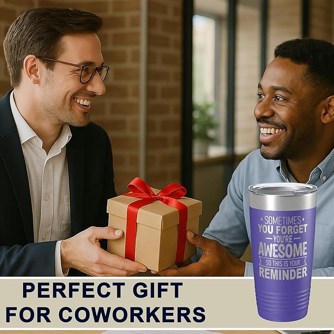 Spotted Dog Company Inspirational Tumbler, Inspirational Gifts for Men Dad Father Wife Sister Women, Birthday For Him Her, You?셱e Awesome Tumbler, Teacher Coworker Gifts 20oz Purple