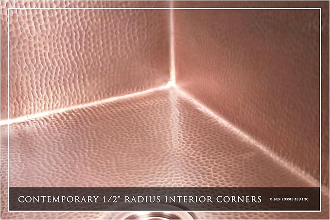 Luxury 30" Heavy 12-Gauge Hammered Copper Undermount/Drop-In Kitchen Sink, Includes Antique Copper Grid, Flange, Medium Patina, FSW1115