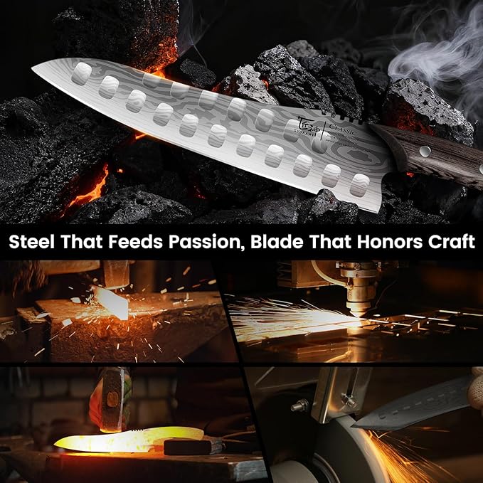 Gyutou Chef Knife, 9.5 Inch Japanese Multi-purpose Kitchen Knife, Ultra Sharp Durable Professional for Slicing, Chopping, Dicing, Ergonomic Anti-slip Handle, Christmas Cooking Gifts