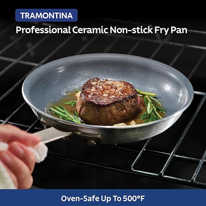 Tramontina Professional 14-Inch Ceramic Non Stick Extra Large Frying Pan, Heavy-Gauge Aluminum Skillet with Ceramic Nonstick Coating, Dishwasher and Oven Safe, Gray