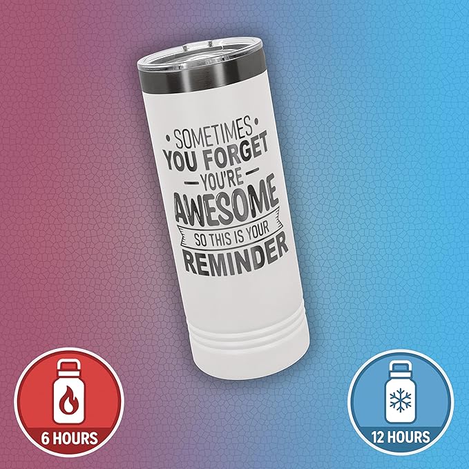 Spotted Dog Company Inspirational Tumbler, Inspirational Gifts for Men Dad Father Wife Sister Women, Birthday For Him Her, You?셱e Awesome Tumbler, Teacher Coworker Gifts 22oz White Black