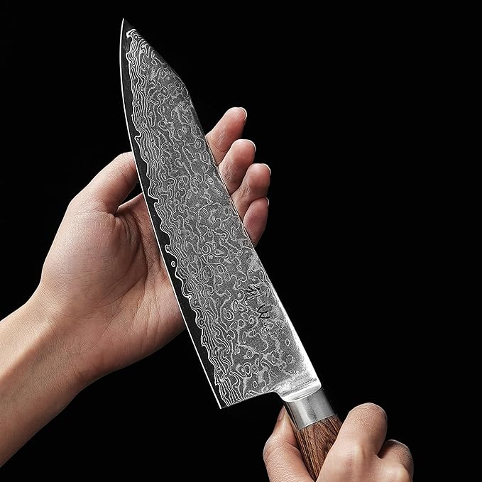 Wakoli EDIB Pro Premium Kiritsuke Chef's Knife ??Japanese-Style Kitchen Knife | 8-Inch Blade Made of 67-Layer Genuine Damascus Steel with Pakkawood Handle | Sharp, Durable, Professional Cooking Tool