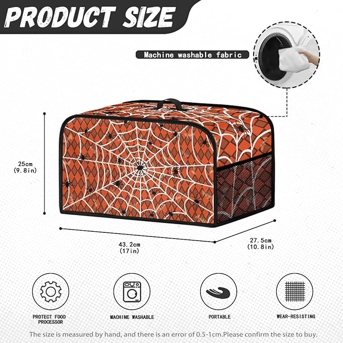 Halloween Slow Cooker Dust Cover Fits for Most 6-8 Quart Oval Slow Cooker Dust Protection Crock Pot Covers Portable for Family Gathering Potluck Easy to Install Washable
