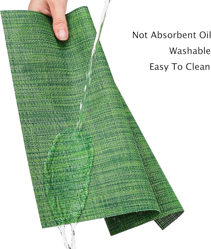 Myir JUN Table Runner, Vinyl Table Runner Indoor 72 Inch Long Arbitrarily Cropped Runner for Table Heatproof for Home Party (Dark Green, 12 x 72 inch)
