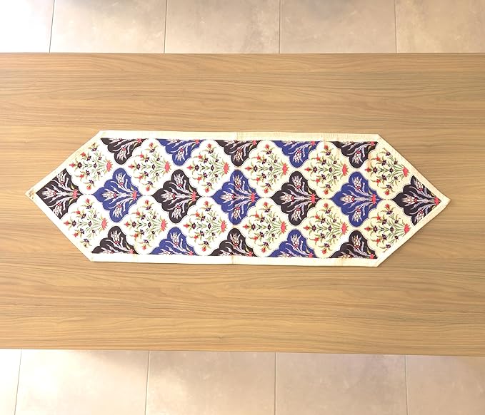 Jacquard Woven Floral Table Runner 18x55 inches ??Rustic Gobelin Tapestry Dining Table Decor, Durable Cotton & Polyester Blend Fabric, Vintage Farmhouse Style, Machine Washable Easy Care (Pattern 2)