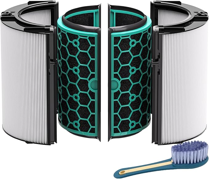 Leemone TP04 Filter Replacement Compatible with Dyson TP04 HP04 DP04 TP05 DP05 Air Purifier, 360째 Combi Glass Filter & Activated Carbon(Not for HP07,TP01,TP02,TP07,HP09)