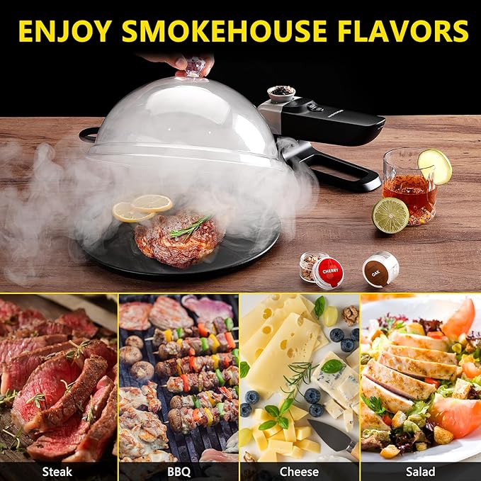 Smoking Gun Wood Smoke Infuser - 13 PCS Premium Kit, Smoker Machine with Accessories and Wood Chips - Cold Smoke for Food and Drinks - Gift for Man