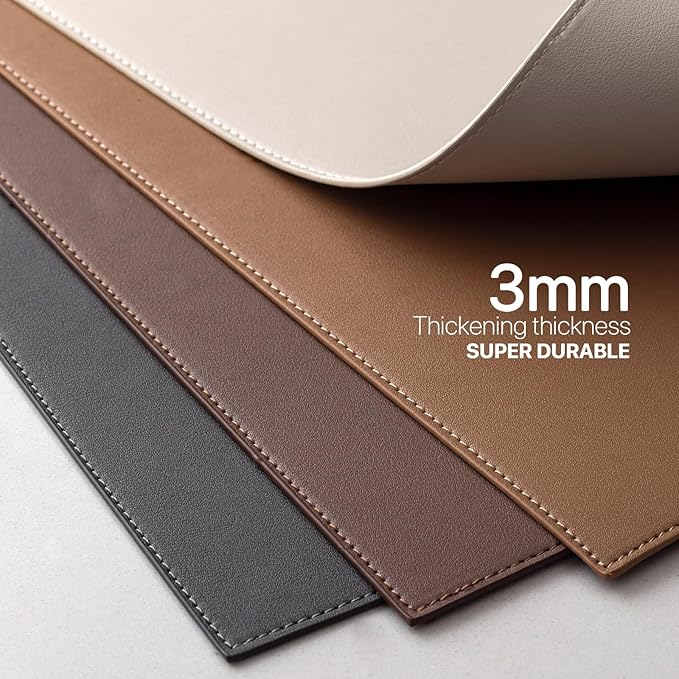 Baroyal Faux Leather Placemats Set of 8 Vinyl Washable Wipeable Table Mats for Kitchen Dining Table Heat Resistant Waterproof Modern Indoor/Outdoor Placemats Non-Slip Easy Clean Place Mats (Black)