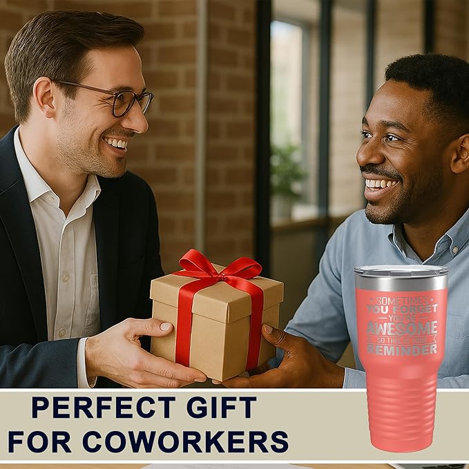 Spotted Dog Company Inspirational Tumbler, Inspirational Gifts for Men Dad Father Wife Sister Women, Birthday For Him Her, You?셱e Awesome Tumbler, Teacher Coworker Gifts 30oz Coral