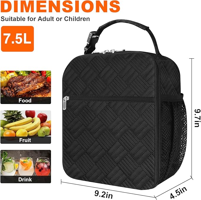 esouler Lunch Box for Men Women Adults Small Insulated lunch Tote Bag for Work Picnic Beach- Reusable Portable Lunch box