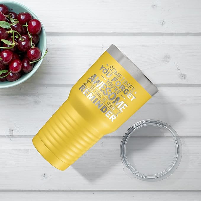 Spotted Dog Company Inspirational Tumbler, Inspirational Gifts for Men Dad Father Wife Sister Women, Birthday For Him Her, You?셱e Awesome Tumbler, Teacher Coworker Gifts 30oz Yellow