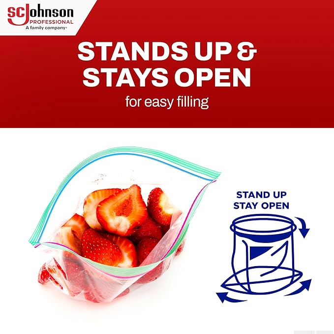 SC Johnson Professional Ziploc Brand Food Storage Freezer Bags, 1 Gallon Freezer Bags, Ziploc Brand Bags, Commercial Pack, 250 Count Box, for Professional Use Only