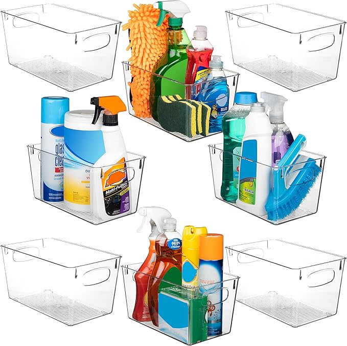 ClearSpace Clear Plastic Storage Bins ??Perfect Kitchen Organization and Storage or Pantry Storage ??Fridge Organizer, Pantry Organization and Clear Storage Bins, Cabinet Organizers
