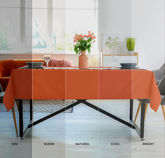 Utopia Kitchen Rectangle Table Cloth 2 Pack(60x102 Inches, Orange), Tablecloth Machine Washable, Polyester Table Cover for Dining, Buffet Parties, Picnics, Events, Weddings and Restaurants
