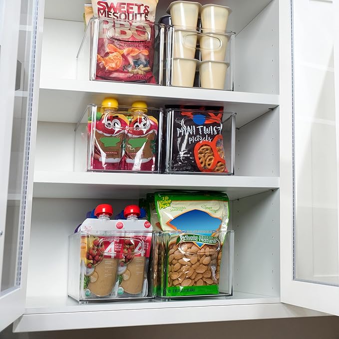 ClearSpace Clear Plastic Storage Bins ??Perfect Kitchen Organization and Storage or Pantry Storage ??Fridge Organizer, Pantry Organization and Clear Storage Bins, Cabinet Organizers