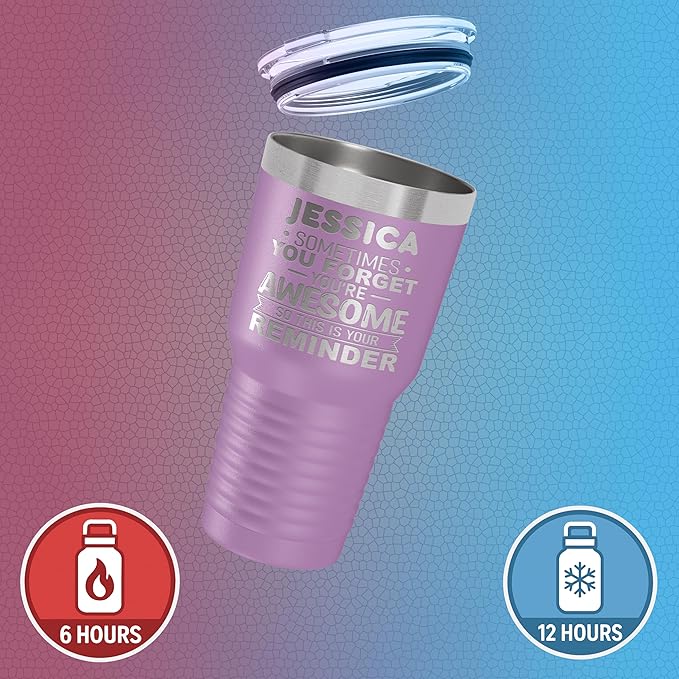 Personalized Inspirational Tumbler, Inspirational Gifts for Men Dad Father Wife Sister Women, Custom Birthday For Him Her, Customized You?셱e Awesome Tumbler, Teacher Coworker Gifts 30oz Light Purple