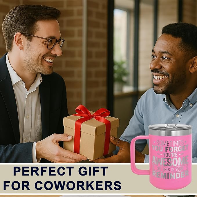Spotted Dog Company Inspirational Travel Coffee Mug, Inspirational Gifts for Men Dad Father Wife Sister Women, Birthday For Him Her, You?셱e Awesome Tumbler, Teacher Coworker Gifts 15oz Pink