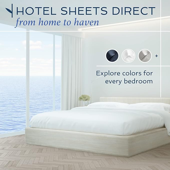 Hotel Sheets Direct 4 Piece Bed Sheet Set California King, 100% Viscose Derived from Bamboo Sheets Set with 2 Pillowcases, Cooling & Breathable Luxury Bedding, Moisture-Wicking & Silky Soft, Navy Blue