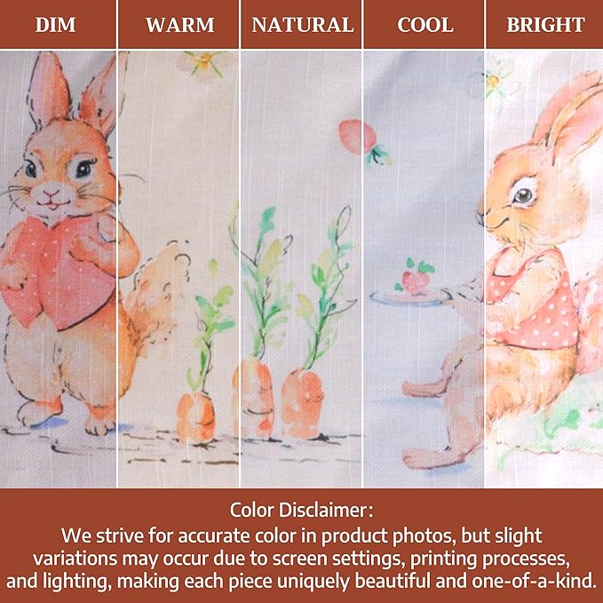 Maison d' Hermine Double Oven Mitts 100% Cotton 7"x35" Double Oven Mitt Heat Resistant BBQ Cooking Gloves with Loop, Baking, Grilling, Home, Kitchen, Handling Hot Pans Spring Summer (Bunny Party)
