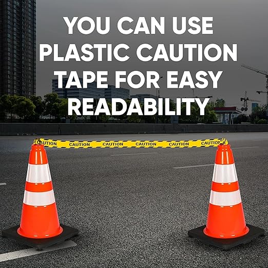 Pyle 18" Traffic Cones 8-Pack, High-Visibility Orange Safety Cones for Parking, Roadwork, Construction and Sports Training, Stackable Design with Heavy-Duty PVC Base, Weather-Resistant