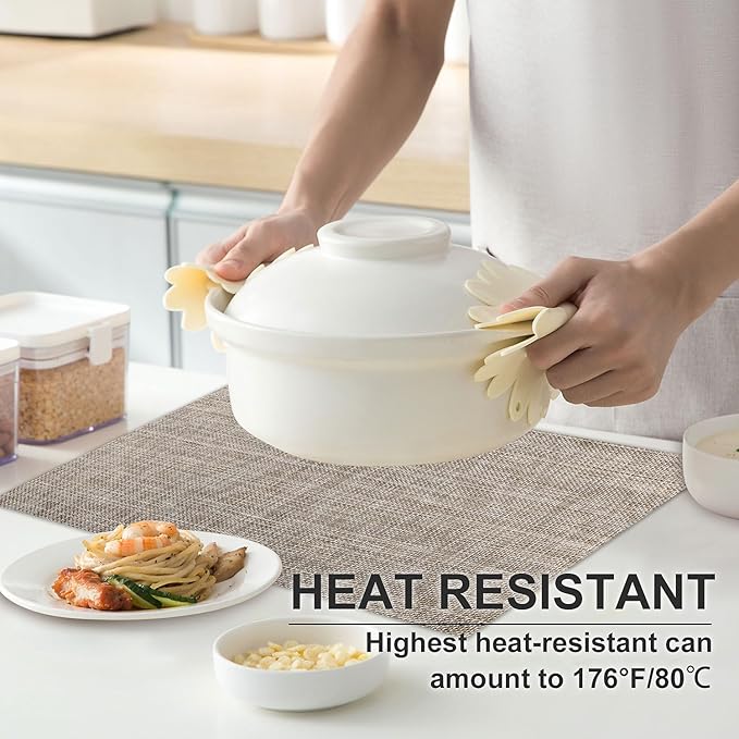 LANDVIEW Vinyl Placemats Set of 8, PVC Woven Washable Non-Slip Table Mats, Heat Resistant Wrinkle Free Place Mats for Dining Table, Easy to Clean (8, Cappuccino)