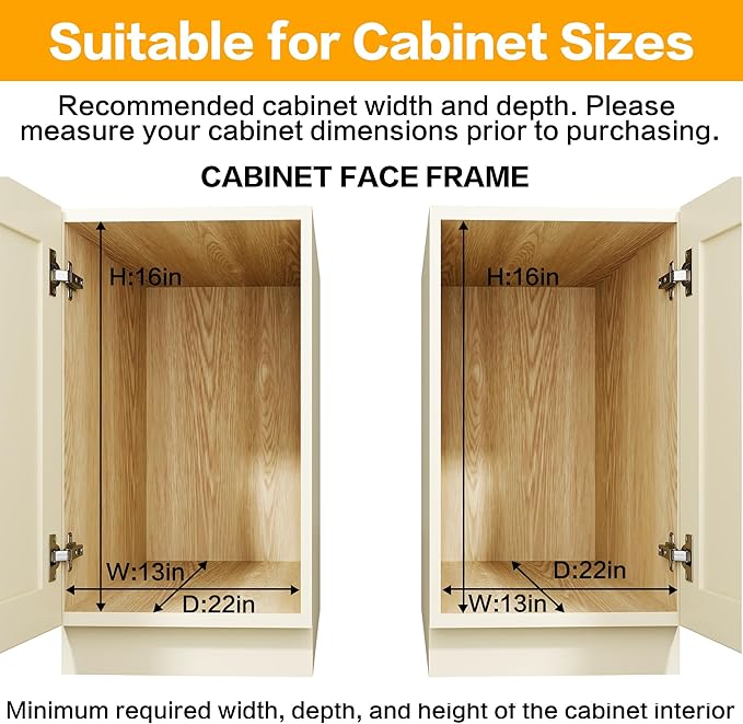 2p慣ck 2-Tier Kitchen Cabinet Pull Out Shelf and Drawer Organizer Slide Out Pantry Storaqe Basket in Multiple Sizes (2x(12" W x 18" D))