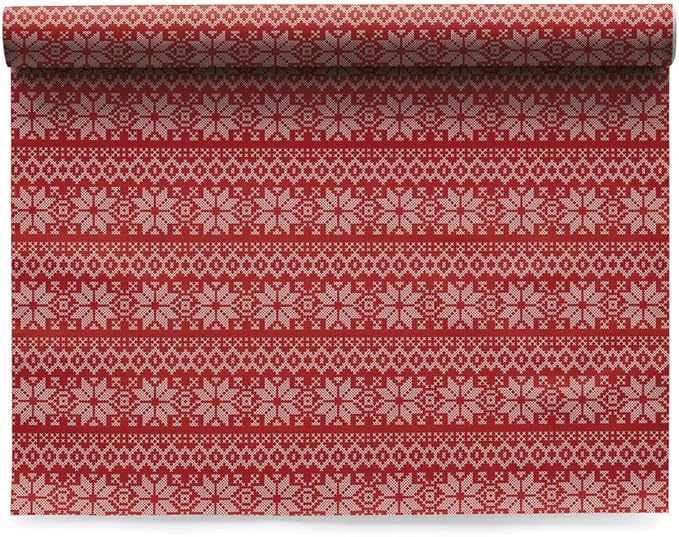 MY DRAP Washable And Reusable Cloth Placemat - 17.7 x 12.6 in (6 Per Roll, Cotton Noel)
