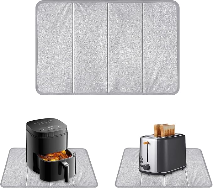 HoYiXi Heat Resistant Mat for Food Warming Mat-23횞15.5 Inch Oilproof Foldable Table Protector, 50% Heat Block Pad for Hot Cookware, Air Fryer, Kitchen Counter (No Food Warming Mat Included)