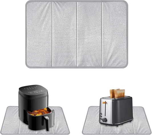 HoYiXi Heat Resistant Mat for Food Warming Mat-23횞15.5 Inch Oilproof Foldable Table Protector, 50% Heat Block Pad for Hot Cookware, Air Fryer, Kitchen Counter (No Food Warming Mat Included)