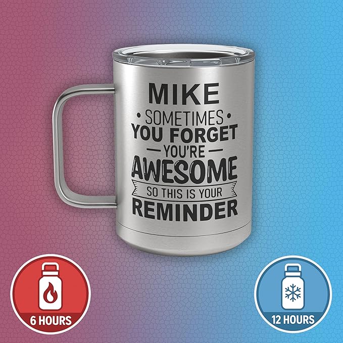 Personalized Inspirational Travel Coffee Mug, Inspirational Gifts for Men Dad Wife Sister Women, Custom Birthday For Him Her, Customized You?셱e Awesome Tumbler, Teacher Coworker Gifts15oz Stainless