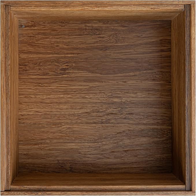 Restaurantware Eco Display 6.5 Inch x 6.5 Inch x 3.75 Inch Bamboo Condiment Container 1 Deep Spice Box - Medium Chip-Resistant Natural Bamboo Bamboo Organizer Box For Seasoning Spices Condiments