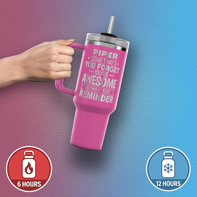 Personalized Inspirational Tumbler, Inspirational Gifts for Men Dad Father Wife Sister Women, Custom Birthday For Him Her, Customized You?셱e Awesome Tumbler, Teacher Coworker Gifts 40oz Pink