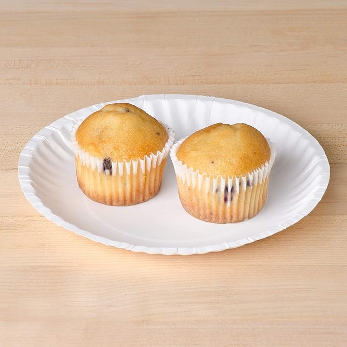 GUSTO [6 Inch - 500 Count Uncoated White Paper Plates,Disposable - Decorative Craft Paper - (Formerly Comfy Package)