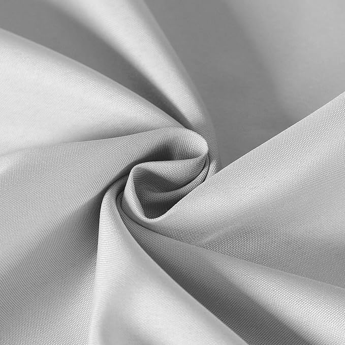 Cupuamon 60 inch Round Tablecloth Washable Polyester Table Cloth Decorative Table Cover for Wedding Party Dining Banquet（60 inch,Silver）